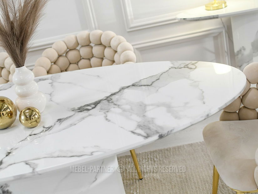 Masă de sufragerie Belka Stol (marmură albă)