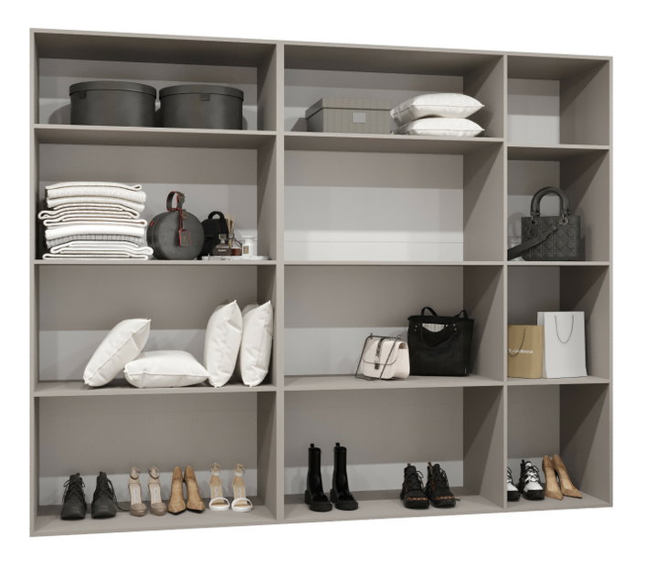 Ruhásszekrény 250 cm Parna 1 (fehér + fekete)