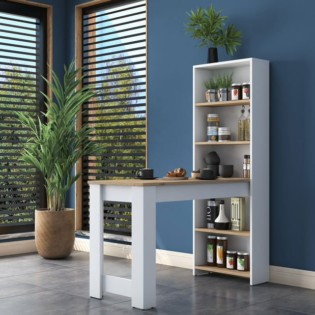 Masă de sufragerie (pentru 4 persoane) Jared 102 (nuc + alb) *resigilat