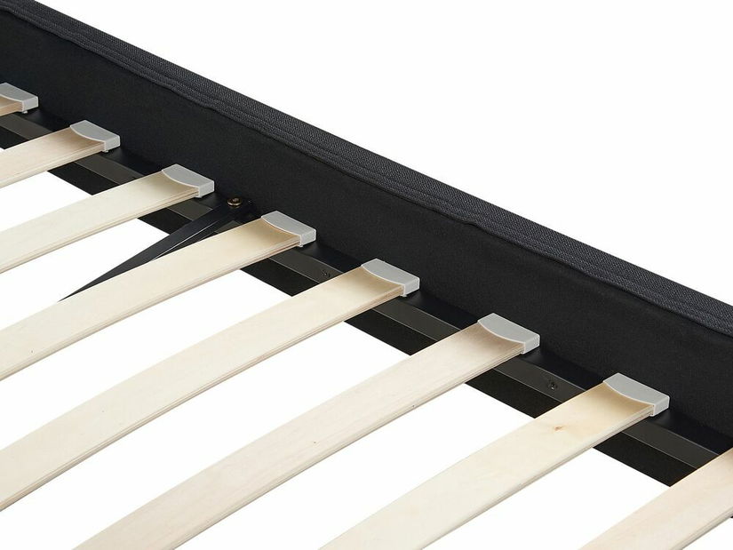 Manželská posteľ 160 cm FUTTI (s roštom a LED osvetlením) (čierna)