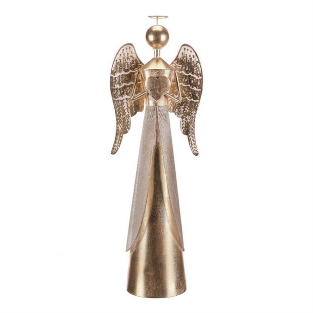 Anjel so srdcom v rukách 70 cm (zlatá)