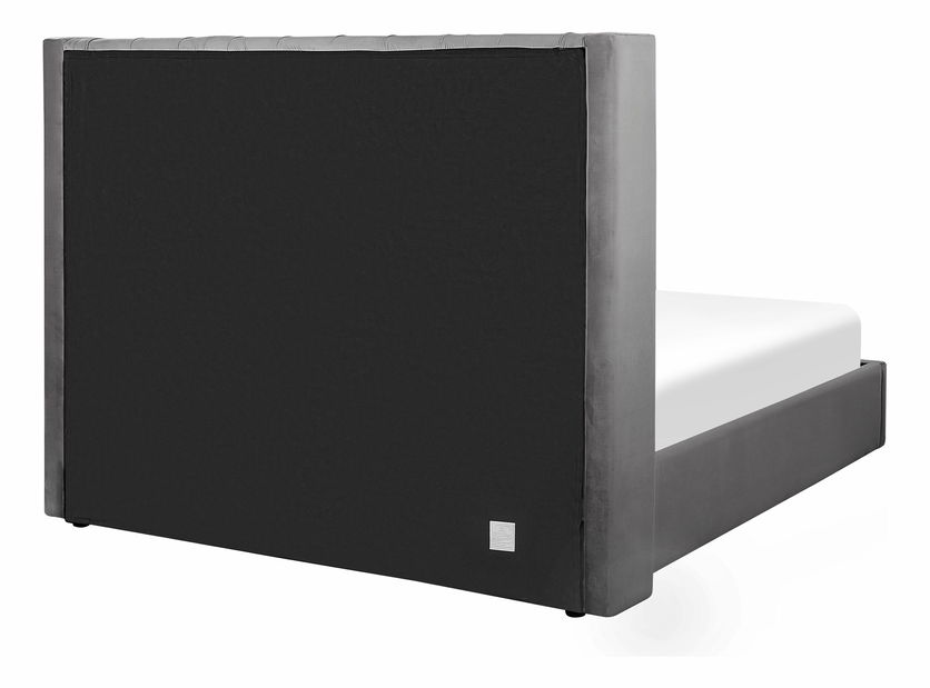 Manželská posteľ 160 cm LUBECK (polyester) (šedá) (s roštom) *výpredaj