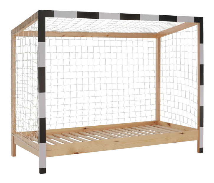 Dječji krevet na kat 90 cm Facilmente (prirodna + bijela + crna) (s podnicom)