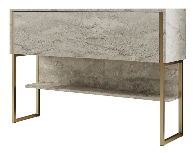 Măsuță consolă Luna 4 (Travertin + auriu) 