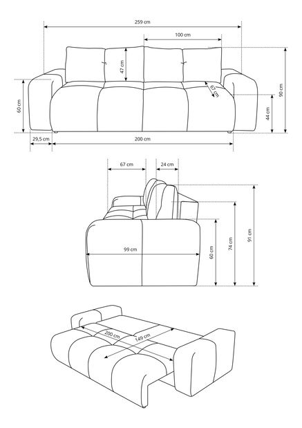Sofa Sopran (krem)