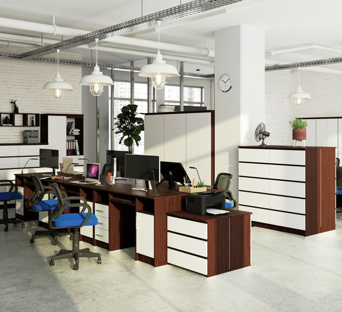 Masă PC Aziza (wenge + Alb)