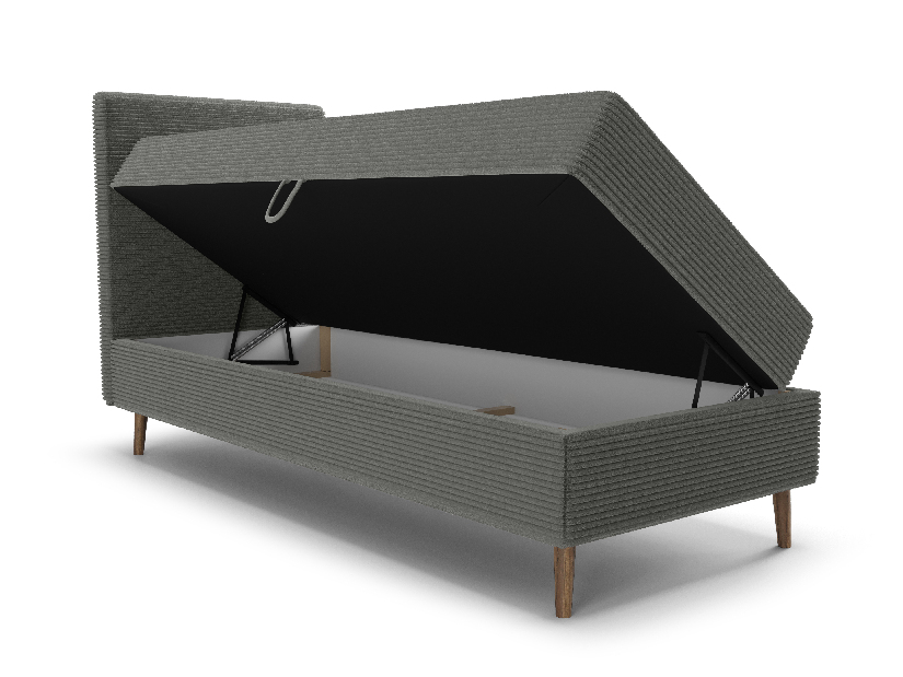 Jednostruki krevet 90 cm Napoli Comfort (tamnozelena) (s podnicom, bez prostora za odlaganje)