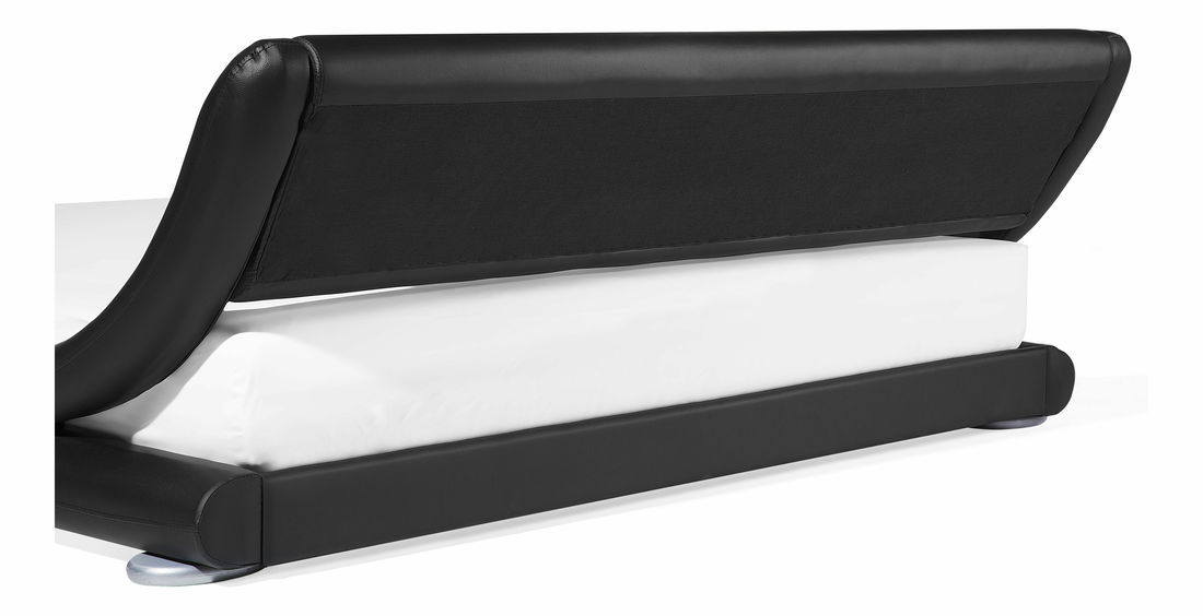 Pat matrimonial 180 cm AVENUE (cu somieră) (negru mat)