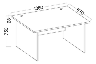 PC asztal Mantela 170 (artisan tölgy)