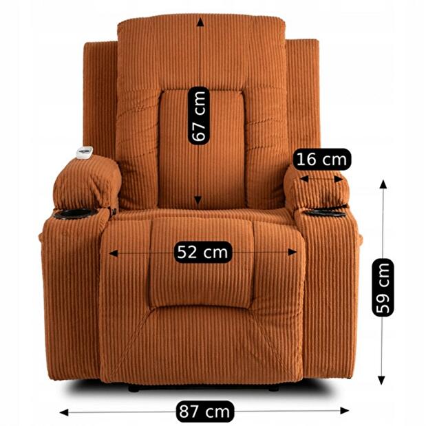 Masážne kreslo Banesto (oranžová) 