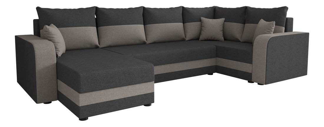 Kutna garnitura u obliku slova U Harmony Long (tamnosiva + crna) (D)