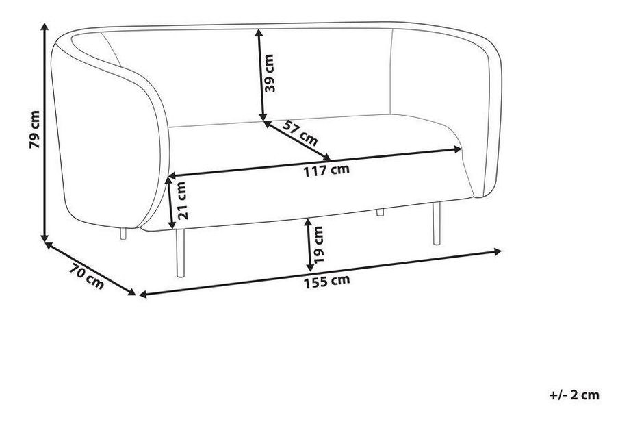 Pohovka dvojsedačka Leon (bčierna)