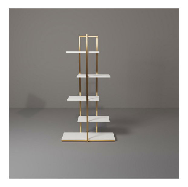 Regál Modem L717 (biela + zlatá)