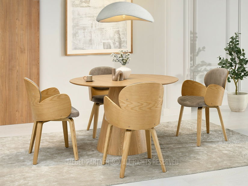 Blagovaonska stolica Ahogar (bež + hrast)