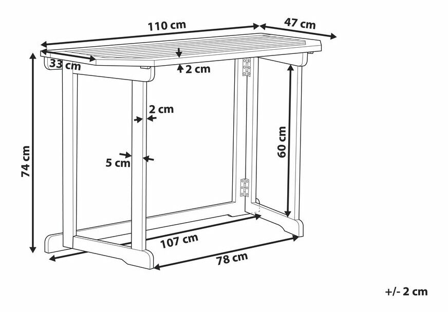 Záhradný stôl Tammi (svetlé drevo)