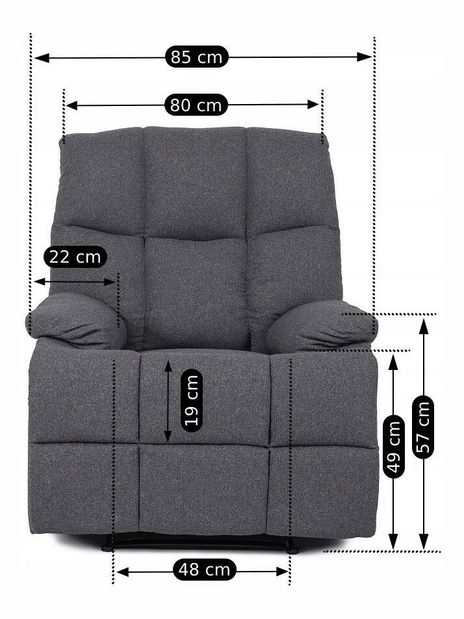 Podesiva fotelja Repraducida (siva) 