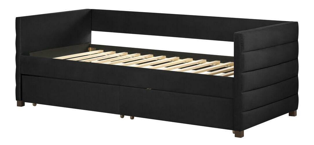 Pat de o persoană 200 x 90 cm Marza (negru)