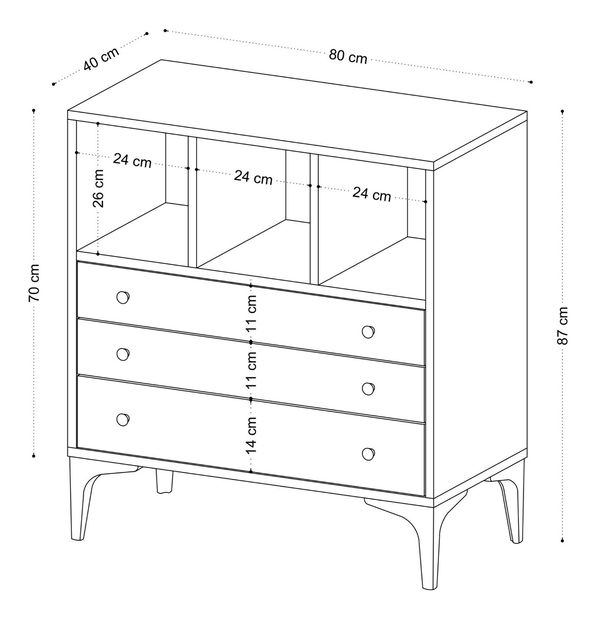 Comodă Aliex 5 (stejar)