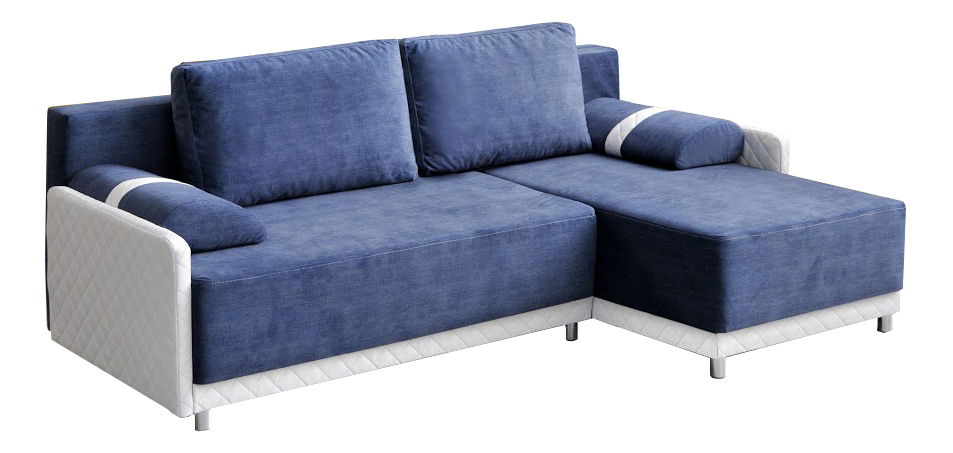 Rohová sedačka Royal (modrá + biela) (P)