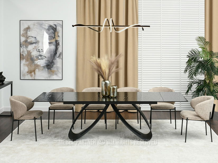 Masă de sufragerie Prego (antracit + negru)