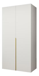 Šatníková skriňa 100 cm Alice 1 (biela + zlatá)