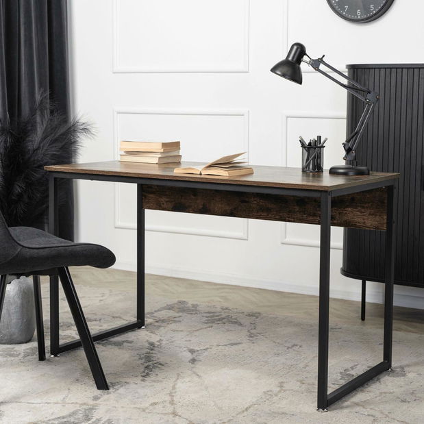 Pisaći stol Regular (hrast rustikal + crna) 