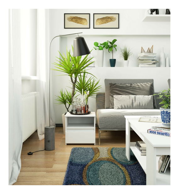 Nočný stolík Crispian (biela)