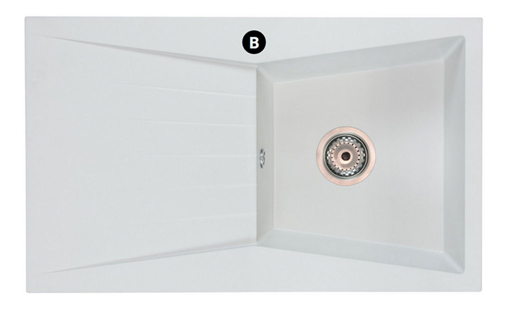 Kuhinjski sudoper Ragod (siva) (s 1 otvorom za bateriju) (L)