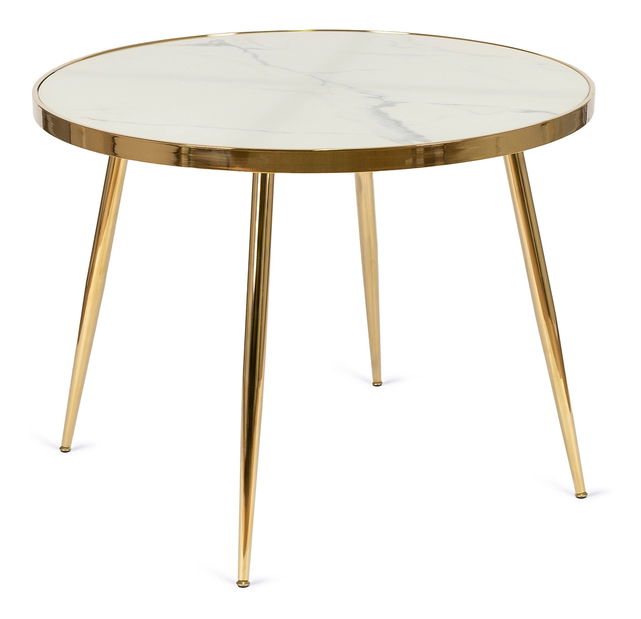 Étkezőasztal Tripulacion (fehér márvány + arany) (4 fő részére)