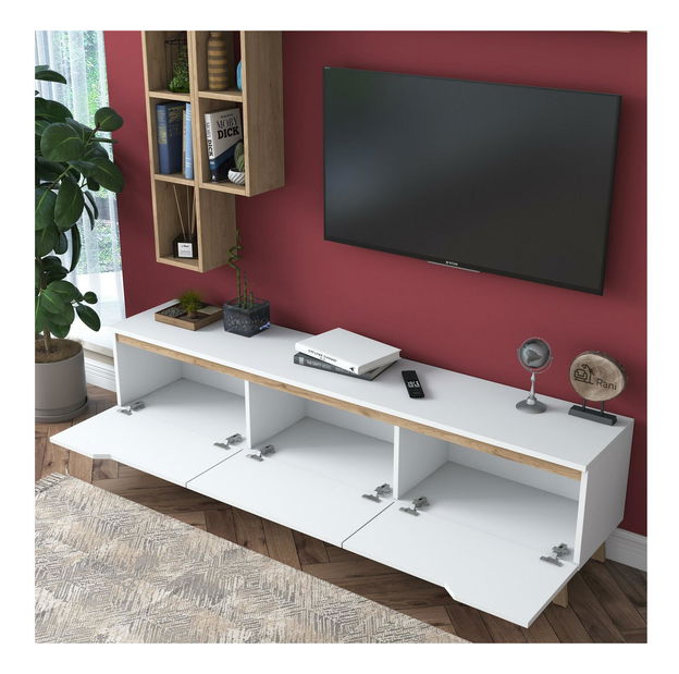 Obývacia stena Mitevu 2 (biela + orech) 