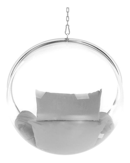 Viseća stolica za ljuljanje Belgica 1 (transparentna + srebrna + siva) 