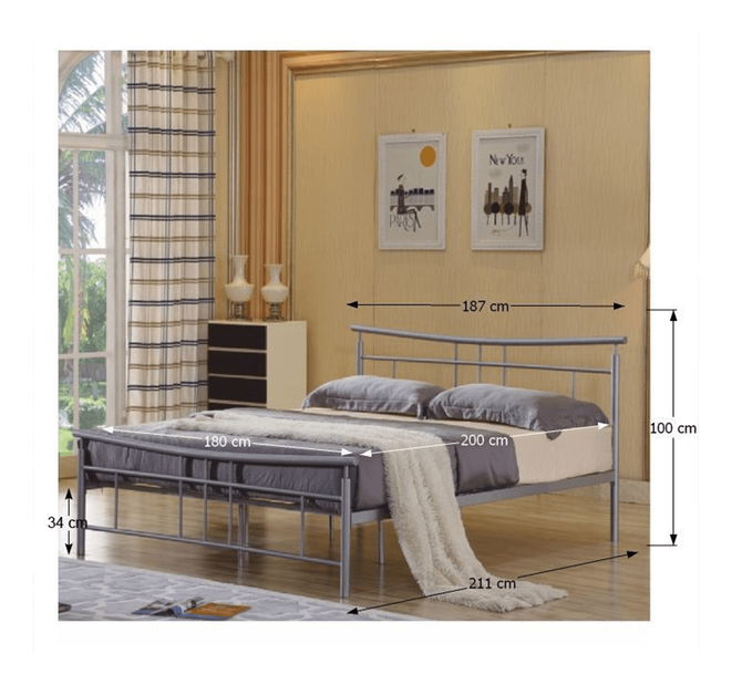 Manželská posteľ 180 cm Dodleston (s roštom)