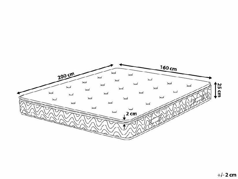 Saltea cu arcuri individuale 160x200 cm LAXAR