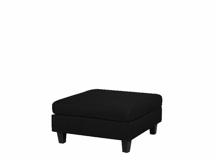 Modulárna pohovka FELLE (polyester) (čierna) (pre 4 ľudí) (s taburetkou)