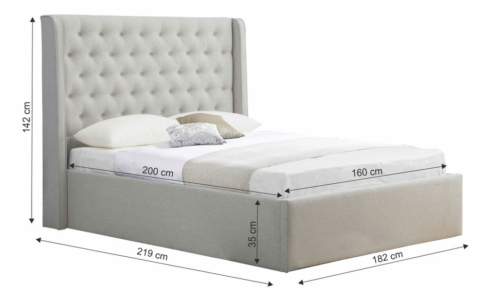 Pat matrimonial 160 cm Josefi (cu somieră)