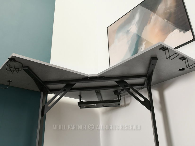 PC asztal Matts C (beton + fekete)