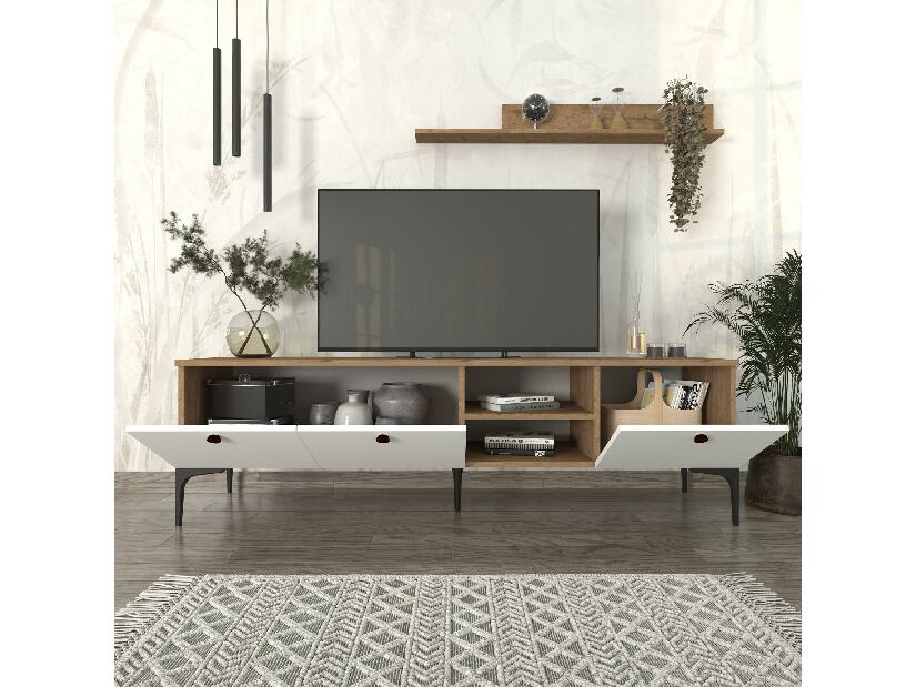 Mobilier living Nivavo (stejar + alb) 