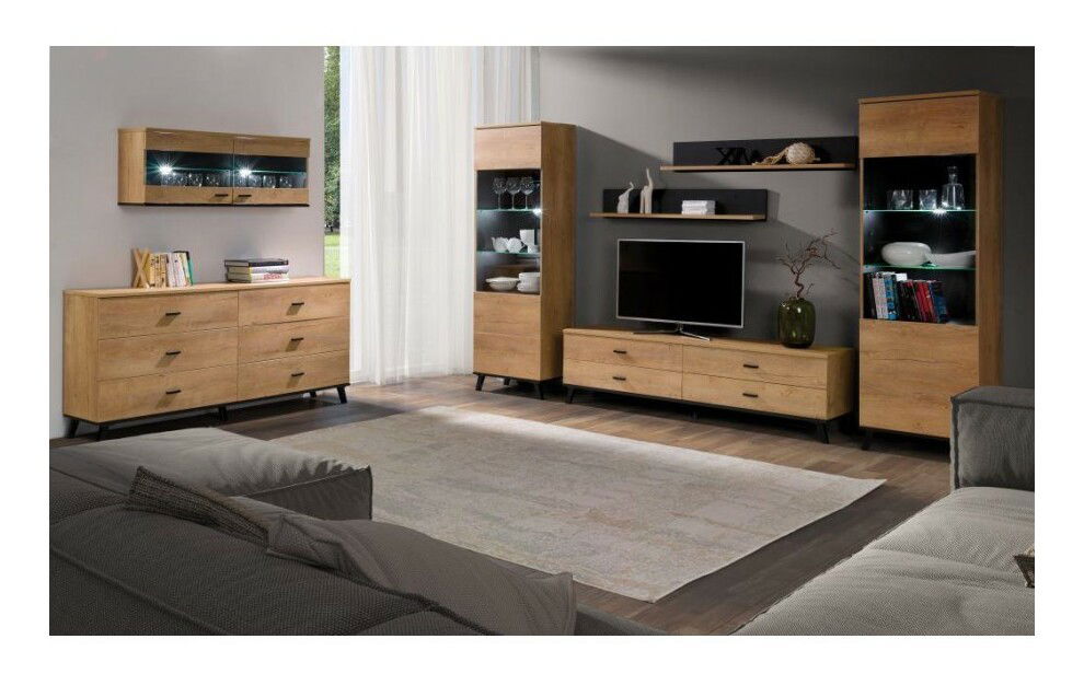 TV stolík/skrinka Joyce J6 (dub lefkas + čierna) *výpredaj