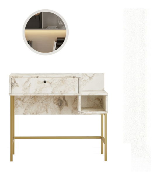 Măsuță de toaletă Vega 31 (alb + auriu) *vânzare