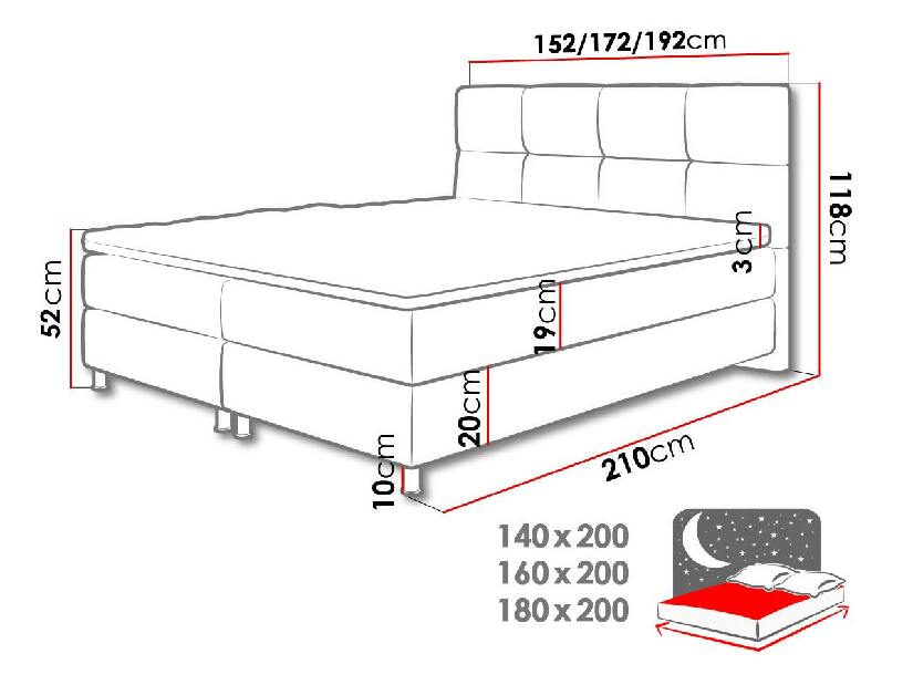 Pat matrimonial Boxspring 140 cm Amarydia (fresh 32)