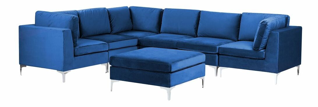 Colțar cu taburete Eldridge (albastru) (D)