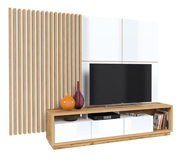 Mobilier living Celcey Typ 10 (Stejar wotan + alb lucios)