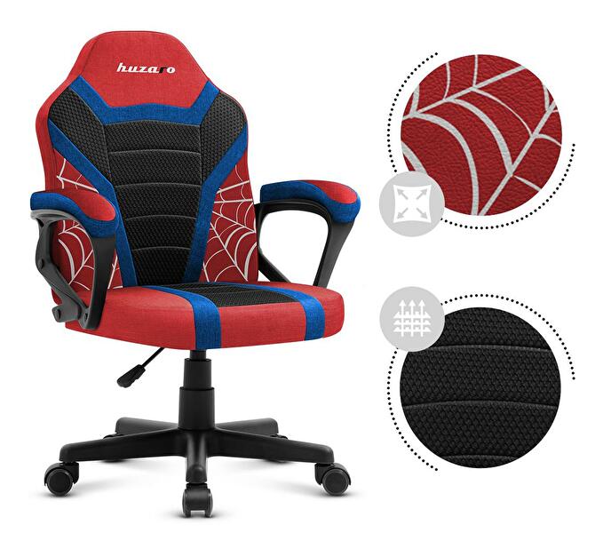 Scaun gaming pentru copii Rover 1 (negru + roșu + albastru)