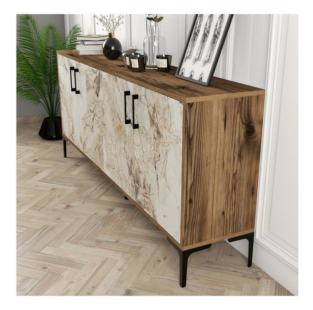 Skrinka Kim 180 (orech + biela)