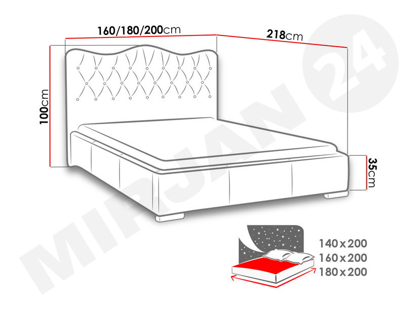 Bračni krevet 160cm Racing (bijela)