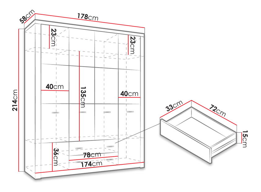 Dulap de haine Nadenas N18 (arin închis)