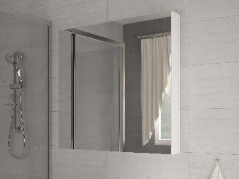 Kúpelňová skrinka na stenu Delia 60 biela + zrkadlo