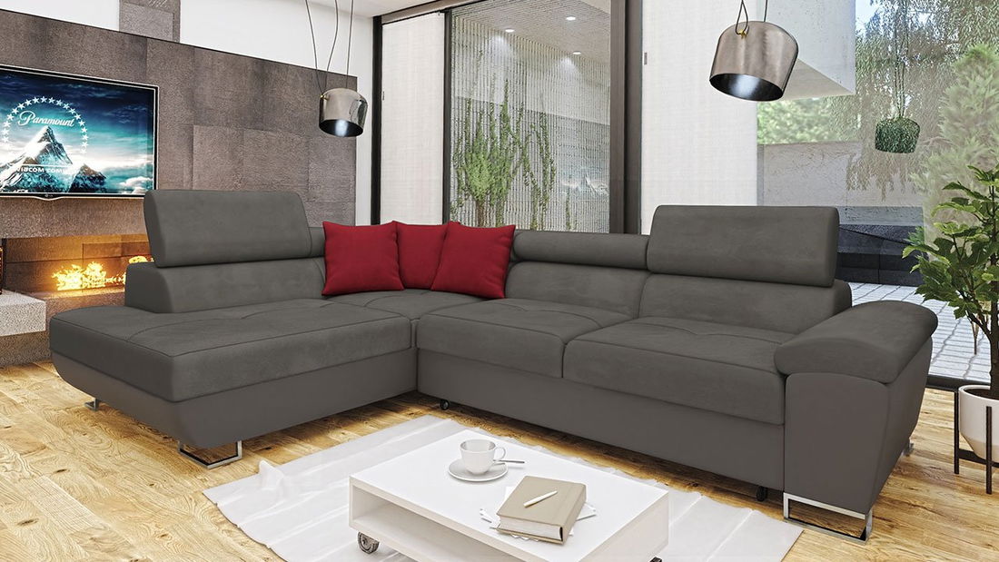 Colțar Alphard (S) (piele ecologică Soft 029 + Uttario Velvet 2971 + Kronos 02)