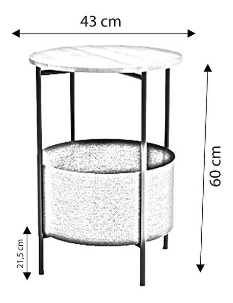 Măsuță laterală Kupino (stejar + negru) 