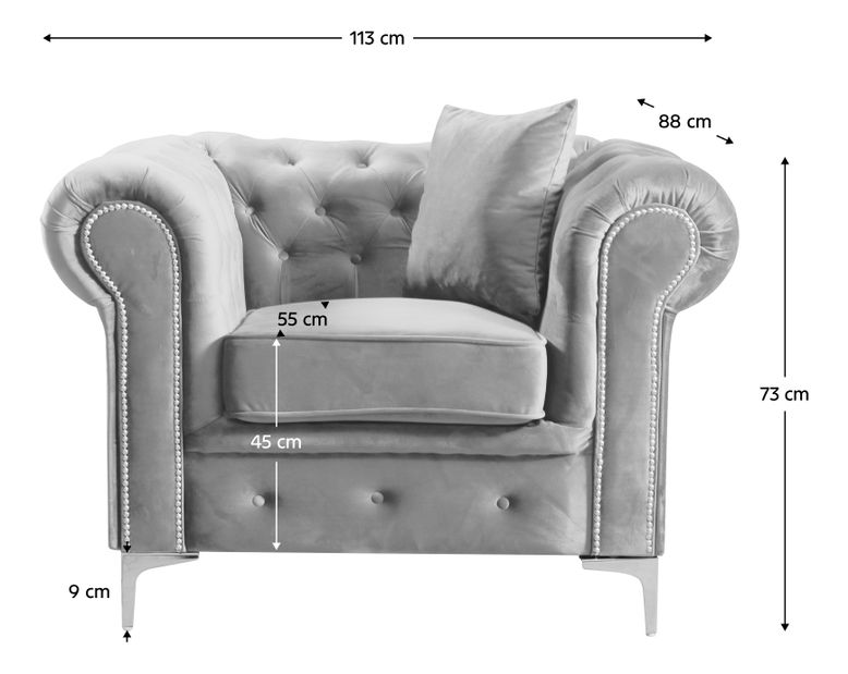 Luxusné Fotel Rikaro (világosszürke) *kiárusítás
